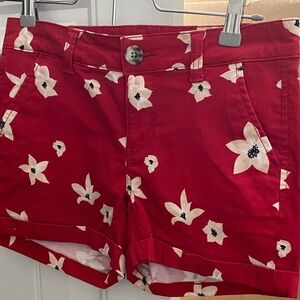 Floral Red Women's Shorts